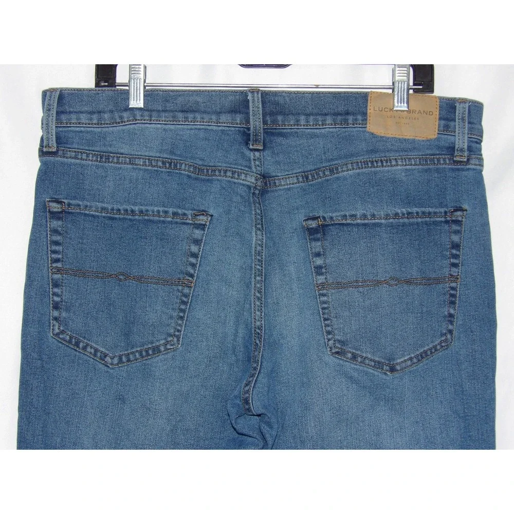 Lucky Brand Medium Wash 411 Athletic Tapered Stretch Denim Jeans Men's 33 X 30